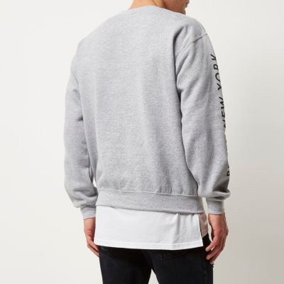 Grey print sweatshirt